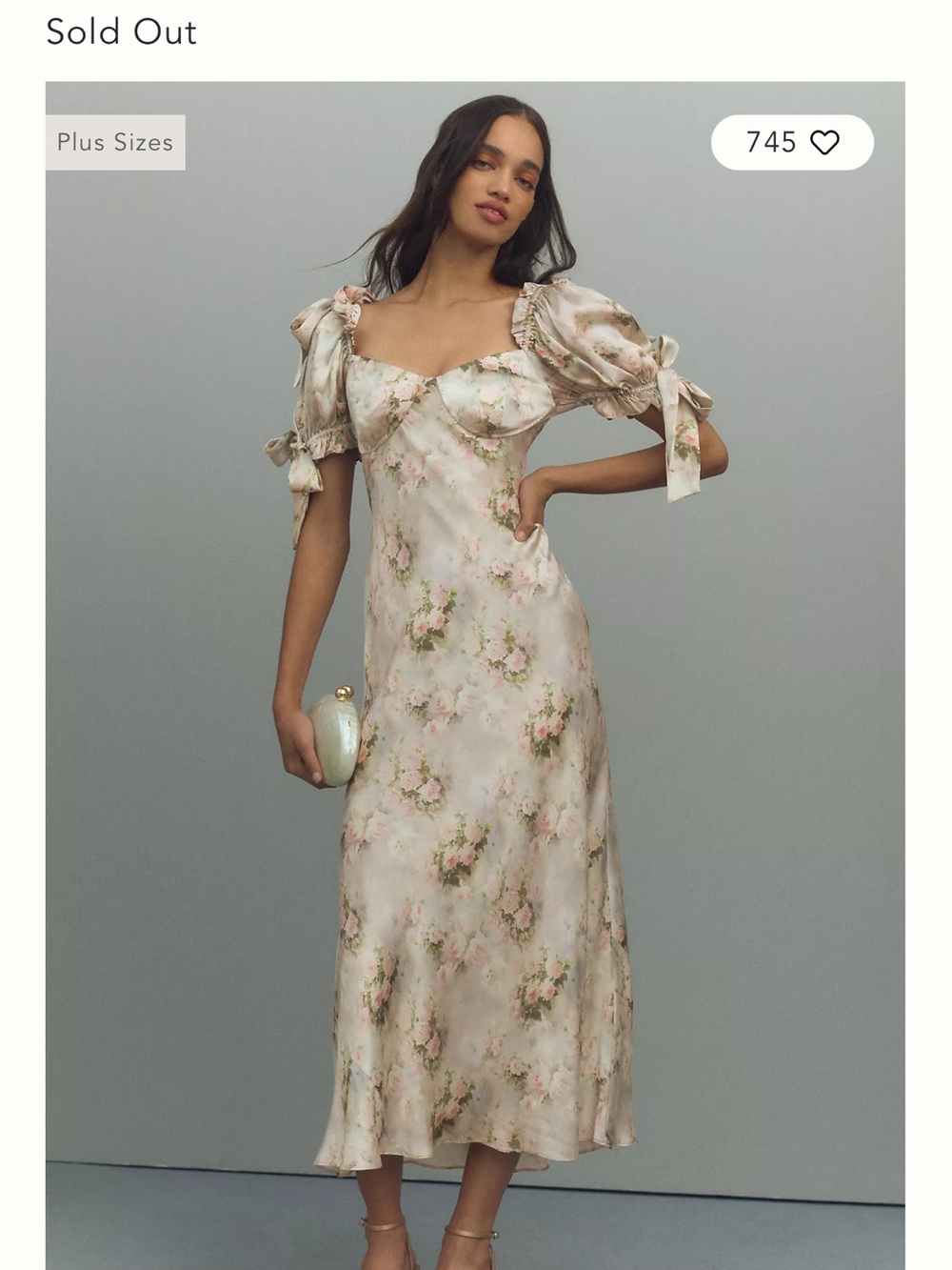 NWT Selkie The Cottage Roses Poet Slip Dress Women’s Large Sold Out Online